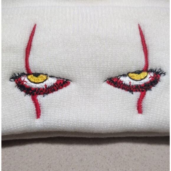 Pennywise "IT" Beanie Hat Stephen Halloween Birthday Christmas Gift White NEW!! - Picture 4 of 7